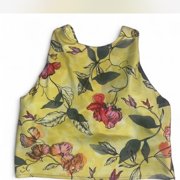 Athleta Conscious Floral Leaf print Bra Top Crop Top M - Picture 3 of 5
